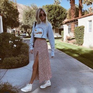 My Fave!! Reformation Zoe Midi Skirt - Grenadine